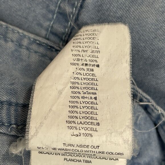 MICHAEL Michael Kors Wide-Leg Chambray Pants Women's M Cadet Wash Denim Pastel - Picture 8 of 16